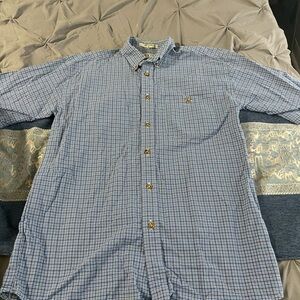 Orvis Blue Plaid Casual Shirt